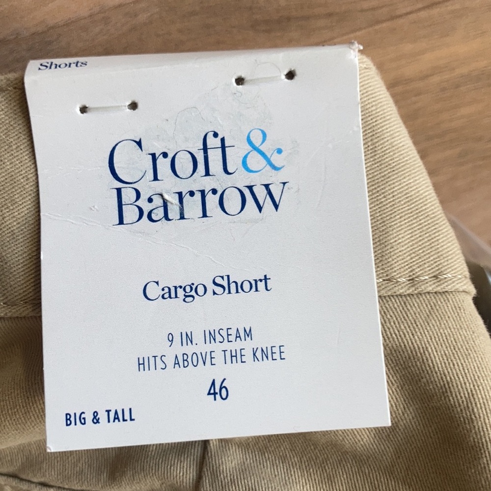 NWT Side elastic tan cargo short Croft & barrow size 52 or 46 - Picture 15 of 16